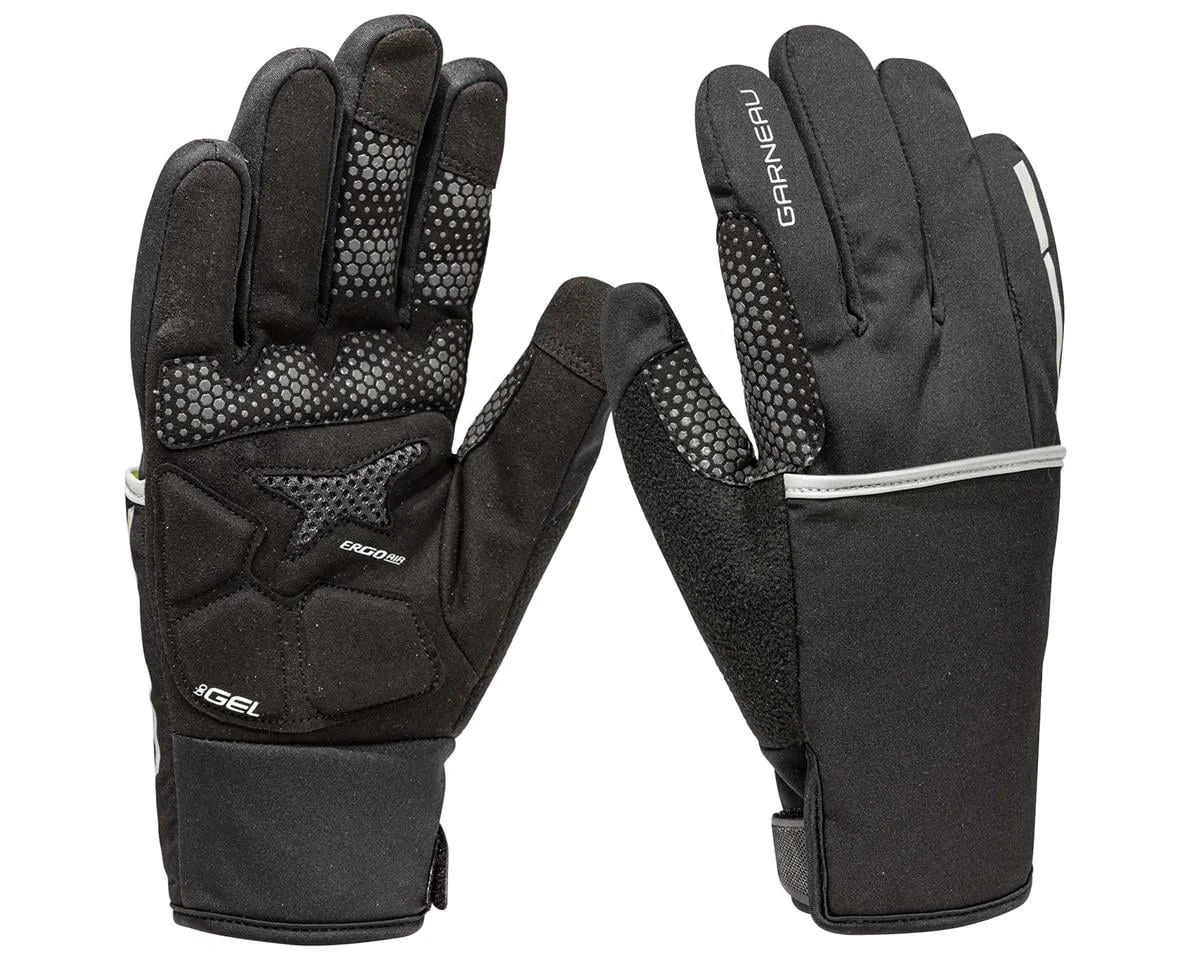 Louis Garneau Super Prestige 3 Gloves (Black/Yellow) (S) (w/ Finger Covers)